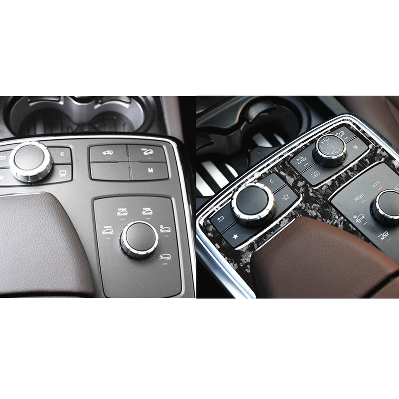 WXZOS Genuine Carbon Fiber Center Console Panel Trim for Benz W166 M-Class 2012-2015