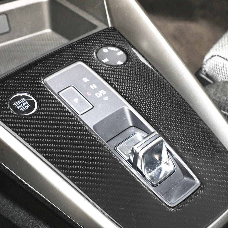 WXZOS Genuine Carbon Fiber Gear Shift Lever Knob Trim for Audi A3 S3 RS3 2021-2023