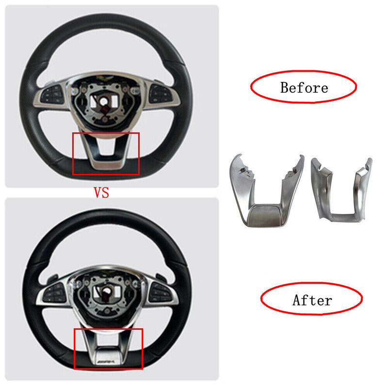 Steering Wheel Lower Trim U Shape Cover for Mercedes-Benz 2015-2018 AMG