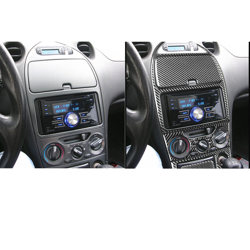 WXZOS Genuine Carbon Fiber Center Dashboard Panel Trim for Toyota Celica 2000-2005