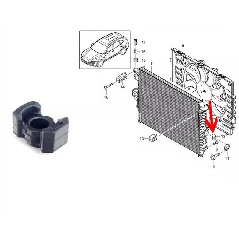 WXZOS Engine Water Cooling Radiator Support Repair for Porsche Cayenne (958) 2011-2017