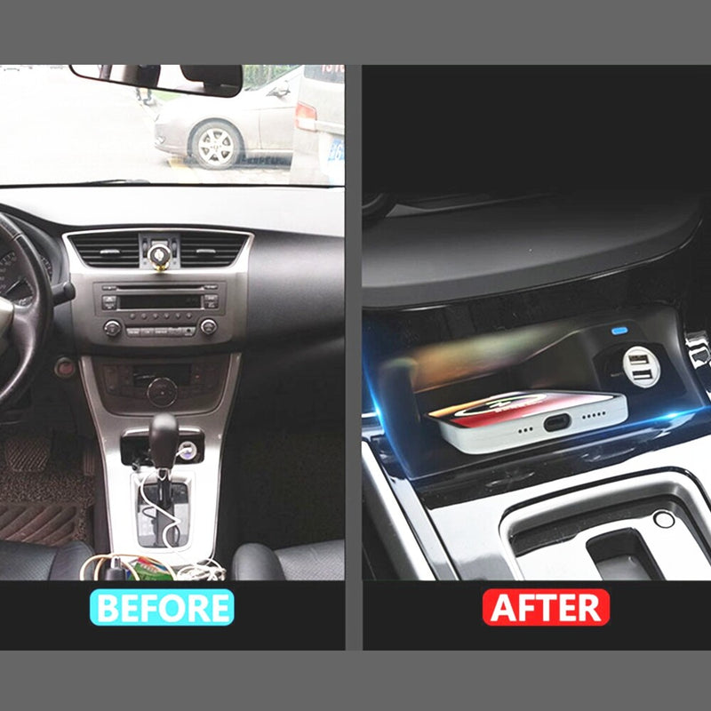 WXZOS Center Console Wireless Fast Charging Pad for Nissan Sentra 2015-2019