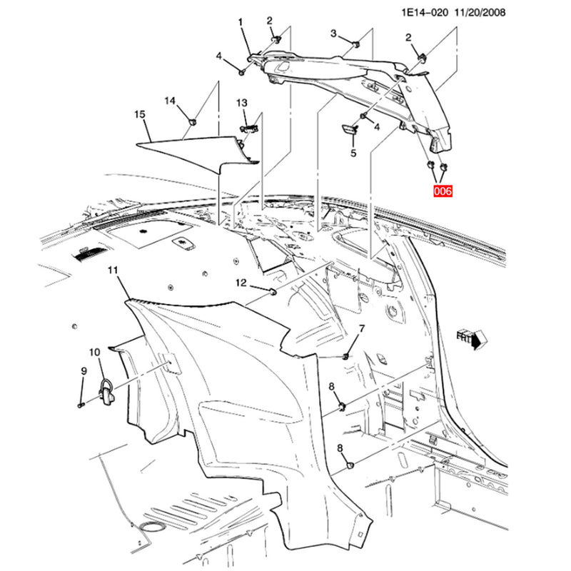 WXZOS Windshield Pillar Interior & Trunk Trim Retainer Clip for Chevrolet SS 2014-2017