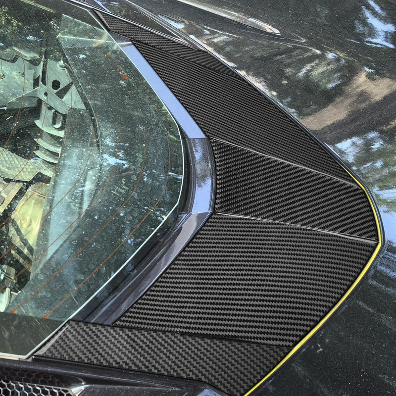 WXZOS Genuine Carbon Fiber Rear Engine Hatch Trim for Chevrolet Corvette C8 2020-2024