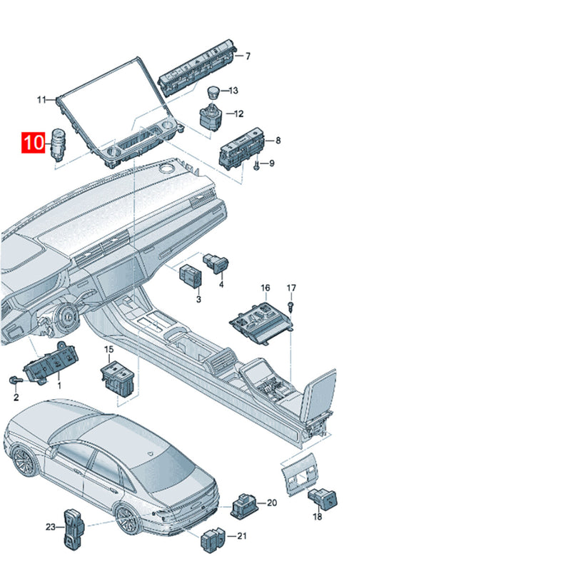 WXZOS Red Start Stop Push Ignition Button Starter Switch for Audi A3 S3 RS3 2021-2024