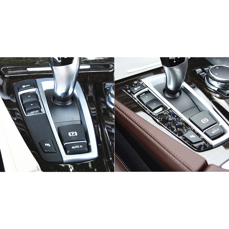 WXZOS Genuine Carbon Fiber Gear Shift Lever Panel Trim for BMW F10 5series 2011-2017
