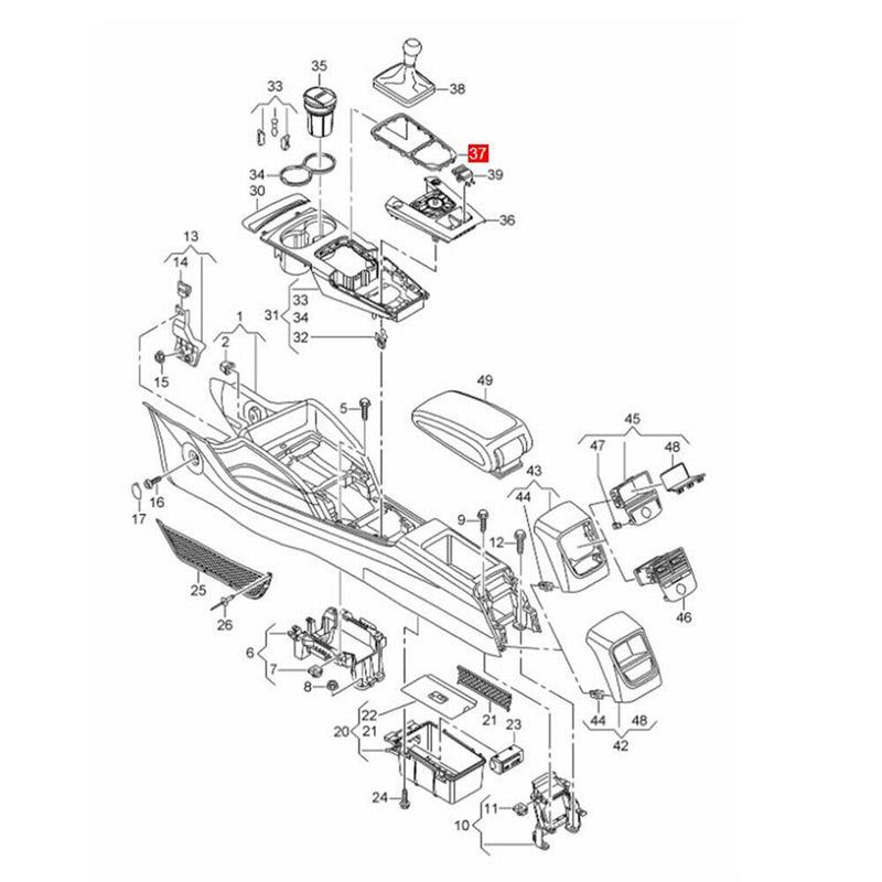 8V0864260A Central Console Chrome Gear Selector Trim for Audi A3 S3 2014-2020