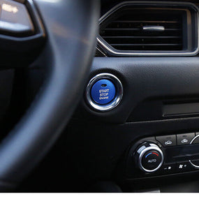 Blue Engine Start / Stop Push Button Cover Trim for Mazda 2012-2018 3 MX-5 CX5