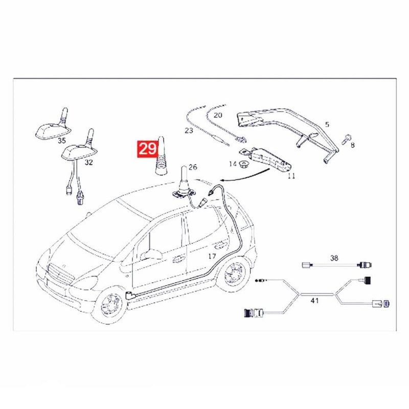 Cache antenne téléphonique pour Mercedes-Benz Classe G (W463) G55 AMG...