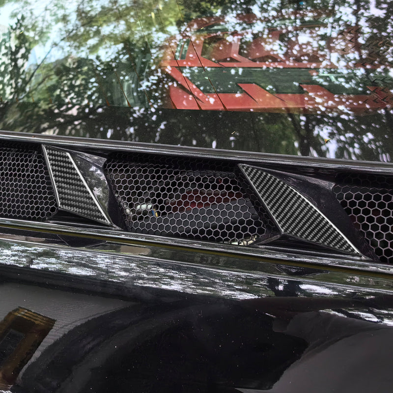 WXZOS Genuine Carbon Fiber Engine Air Intake Vent Trim for Chevrolet Corvette C8 2020+