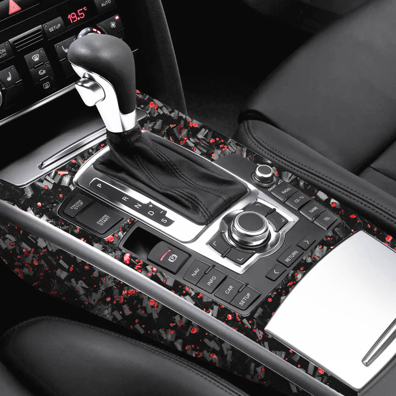 WXZOS Genuine Carbon Fiber Gear Shift Lever Panel Trim for Audi A6 C6 S6 RS6 2005-2011