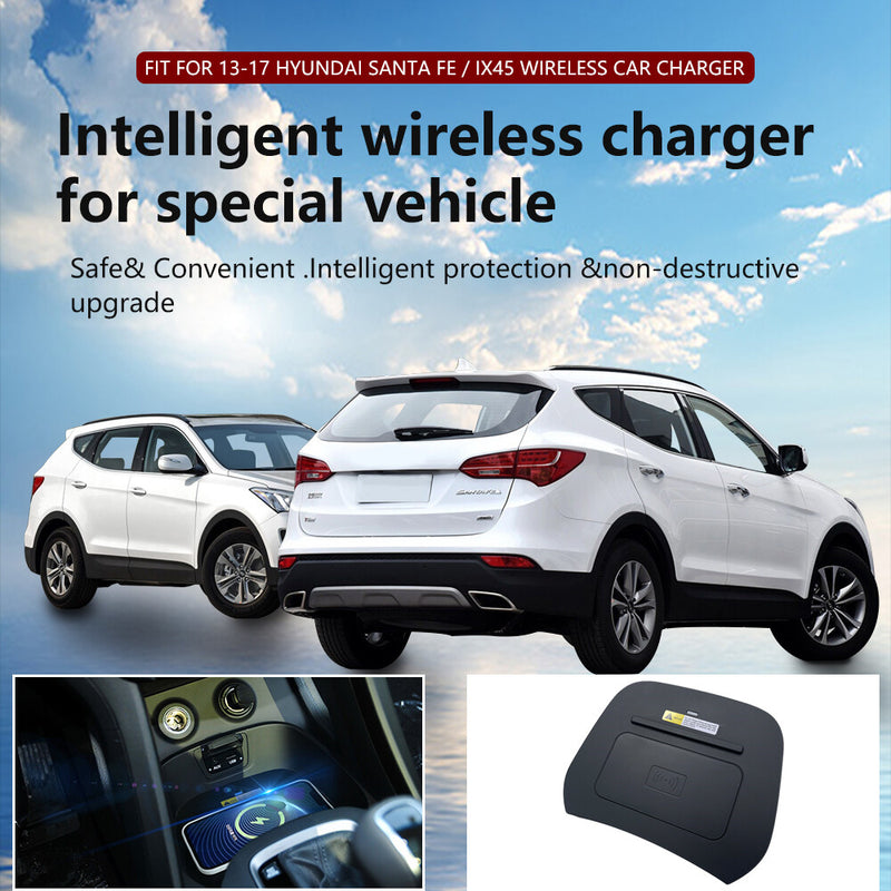 WXZOS Center Console Phone Wireless Fast Charging Pad for Hyundai ix45 2013-2017
