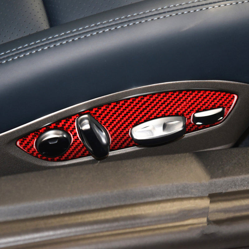 WXZOS Carbon Fiber Seat Control Switch Panel Trim for Porsche 718 Boxster 2017-2024