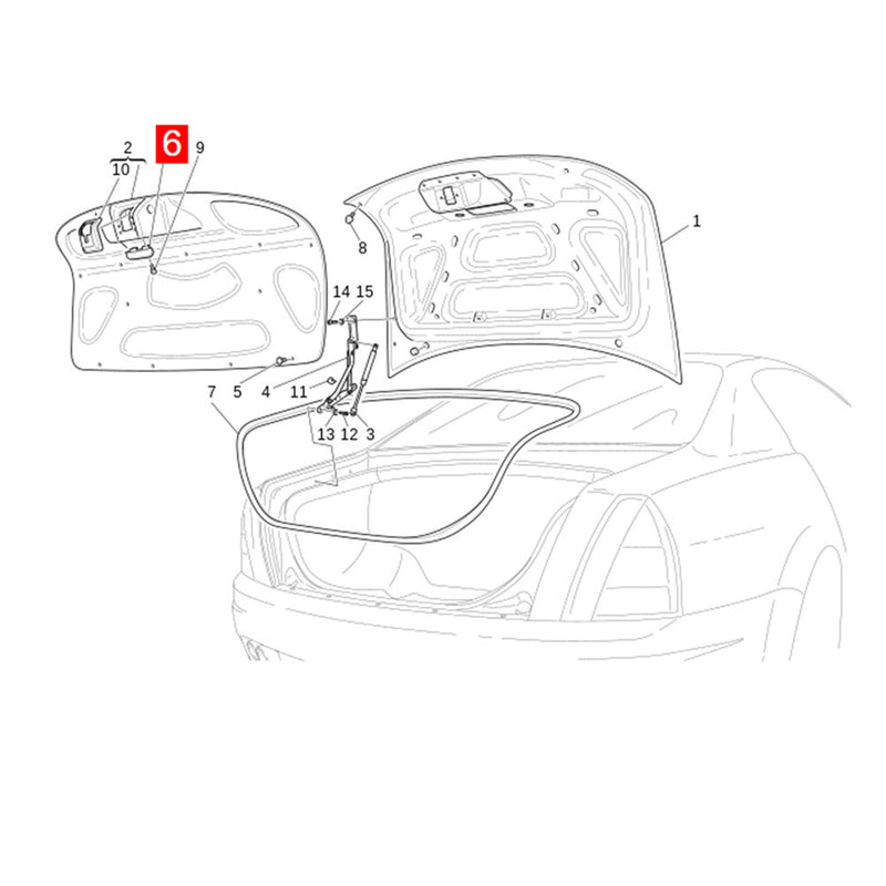 WXZOS 1PC Rear Trunk Liftgate Internal Pull Handle for Maserati Quattroporte 2004-2018