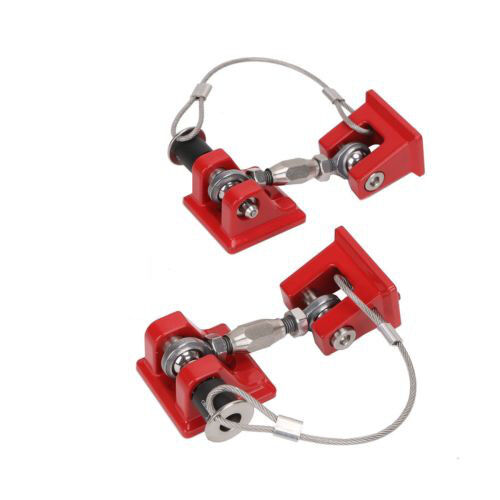 For 07-17 JEEP Wrangler 2xRed Hood Catch Lock Bracket Latch Buckle Holder