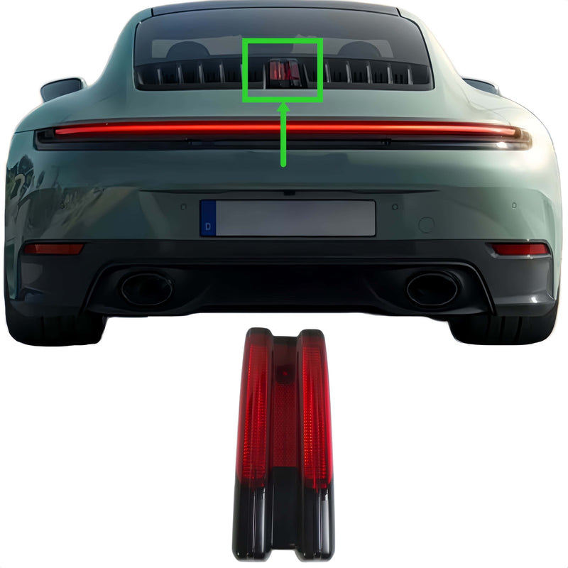 WXZOS Red Rear 3rd Third Brake Stop Light for Porsche 911 (992) Carrera 2019-2023