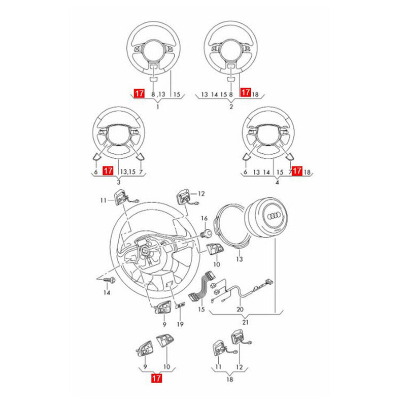 Multifunction Steering Wheel Switch 4G0951523D for Audi A6 allroad quattro Avant