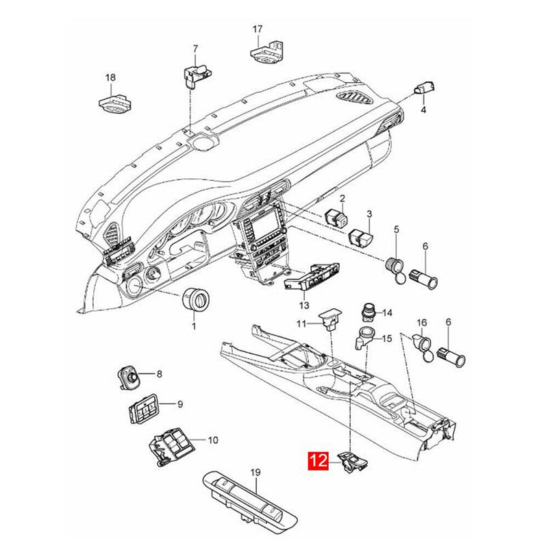 Convertible Top-Roof Switch for Porsche Boxster (987) 911 (997) 2009-2012