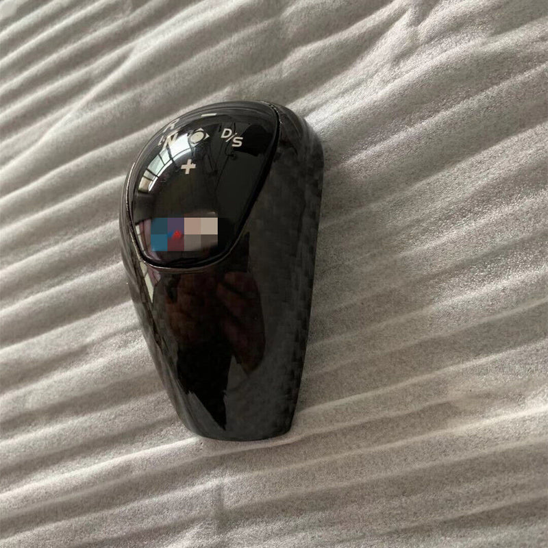 Carbon Fibre Gear Shift Knob Panel w/M Sticker for BMW M3 E90 E92 E93 2008-2012