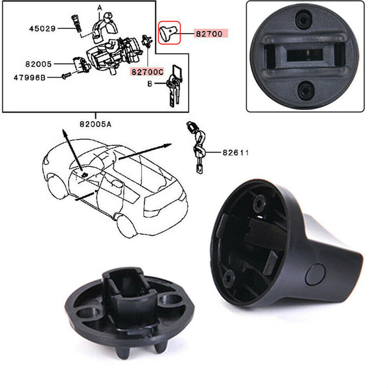 Keyless Ignition Start Switch Knob Cap Kit For Mitsubishi Lancer 08-17 Outlander