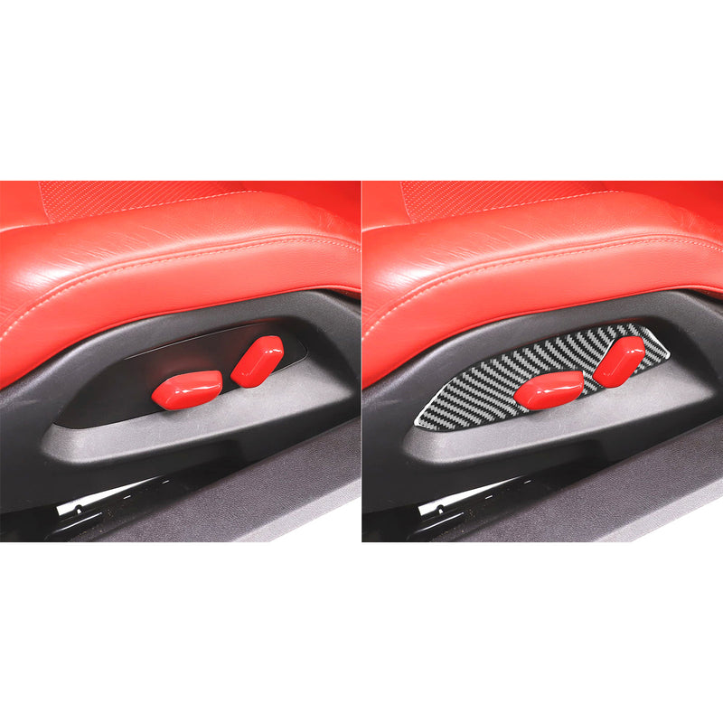 WXZOS Carbon Fiber Seat Adjustment Switch Trim for Chevrolet Corvette C8 2020-2024
