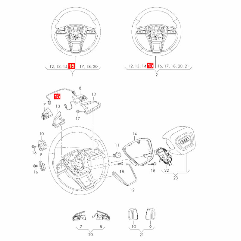 WXZOS Steering Wheel Cable Wiring Harness for Audi A7 S7 RS7 (4KA) 2019-2024