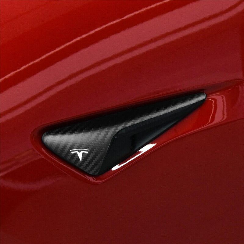 Genuine Carbon Fiber Side Fender Marker Camera Cover for Tesla Model 3 2018-2020