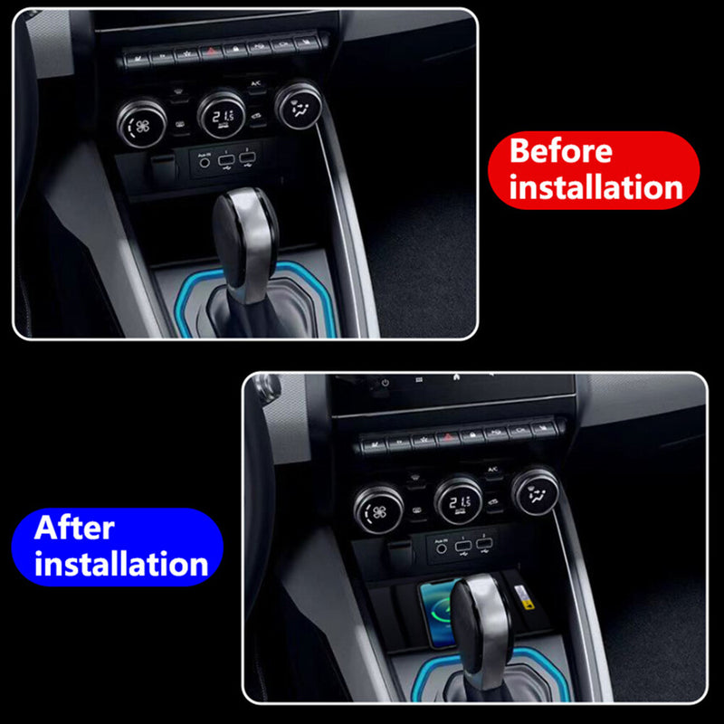 WXZOS Center Console Wireless Fast Charging Pad for Renault Clio V 2019-2021