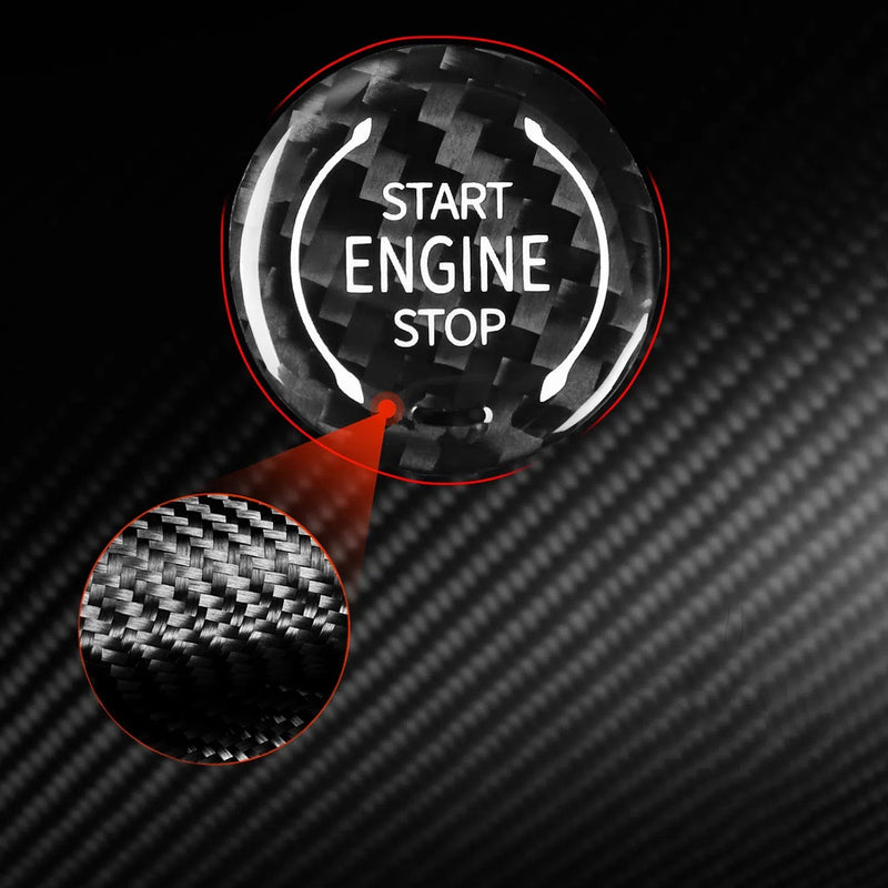 WXZOS Dry Carbon Engine Start-Stop Switch Button Trim Cover for Cadillac XT4 2019-2023