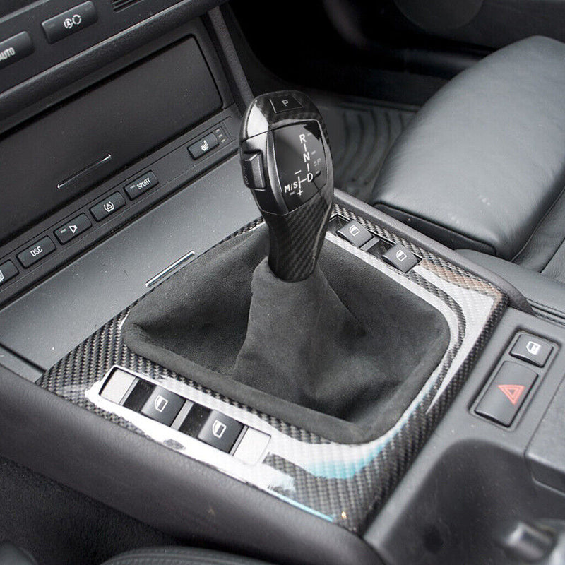 LED Carbon Fiber Gear Shift Knob w/Panel Trim Kit for BMW 3Series E46 1998-2004