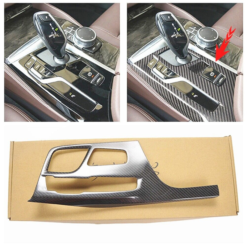 Pannello assetto cambio comando centrale in fibra di carbonio per BMW Serie 5...