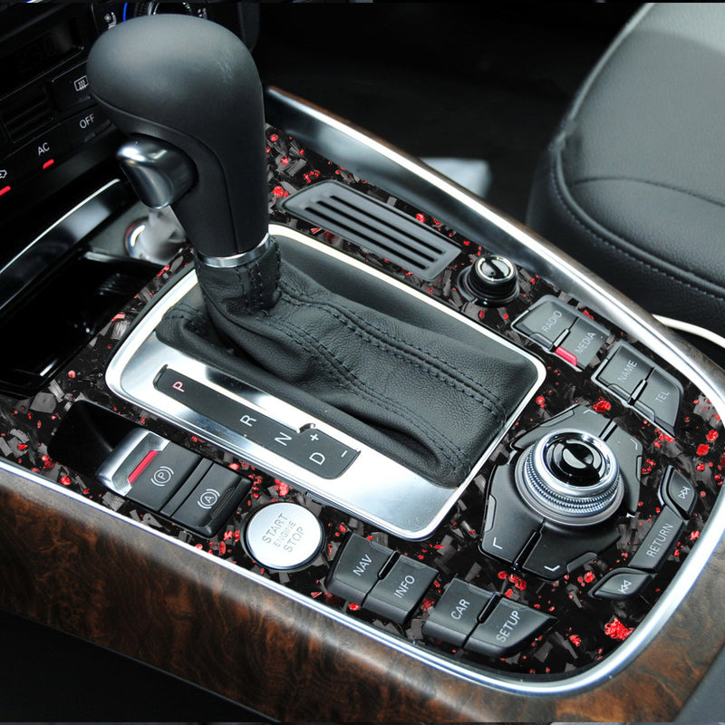 WXZOS Genuine Carbon Fiber Gear Shift Lever Panel Trim for Audi A4 B8 S4 RS4 2009-2012