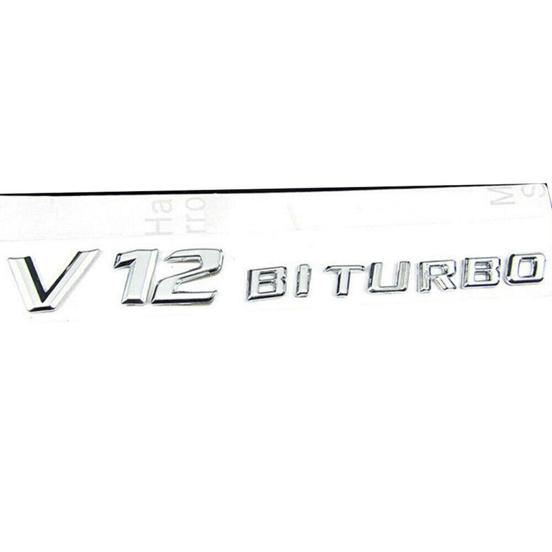 2pcs V12 BITURBO Chrome Side Fender Sticker Emblem Badge