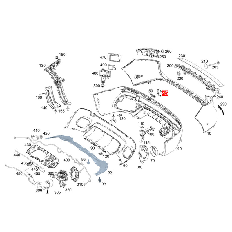 WXZOS Rear Bumper Tow Eye Bracket Hook Cover Cap for Benz 2020-2021 W247 GLB250 GLB350