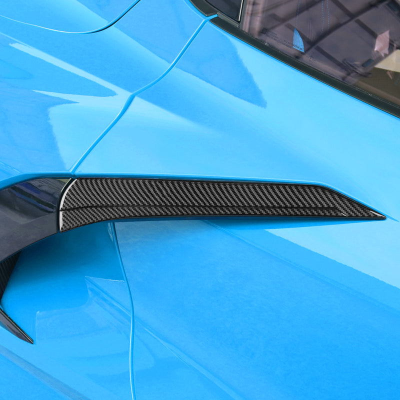 WXZOS Genuine Carbon Fiber Exterior Door Handle Trim for Chevrolet Corvette C8 2020-24