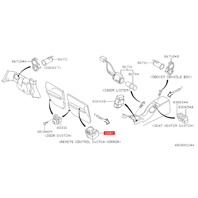 WXZOS Rearview Side Wing Mirror Folding Switch for Subaru Forester 2006-2011