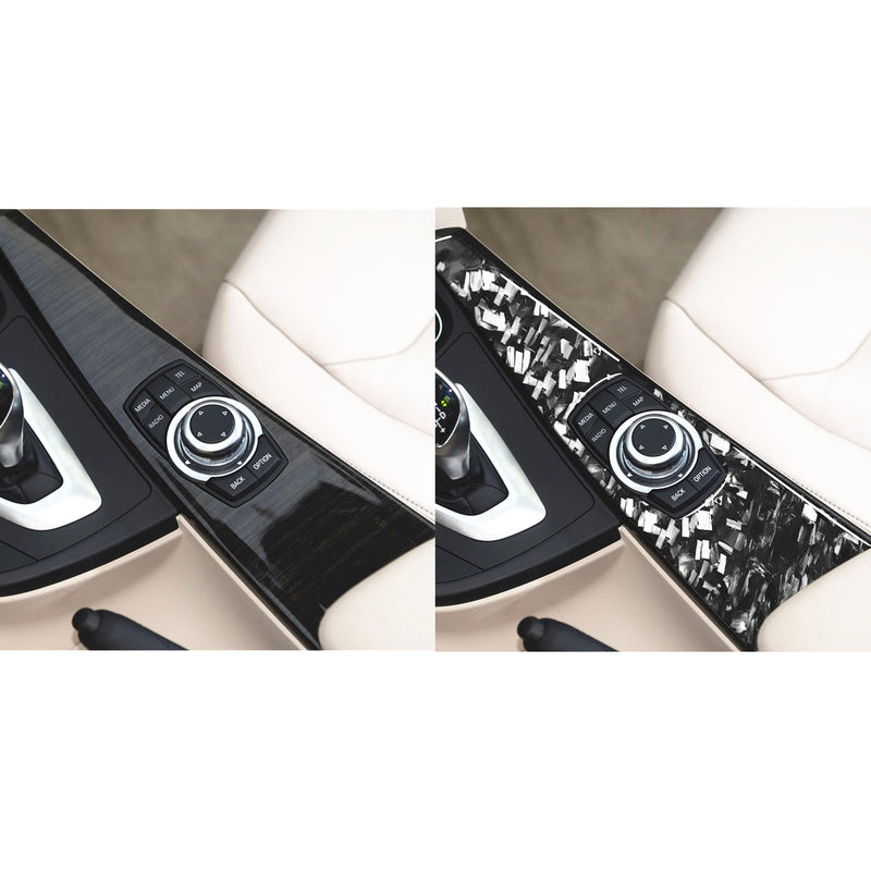 WXZOS Carbon Fiber IDrive MultiMedia Switch Panel Trim for BMW F33 F36 4series 2014-18