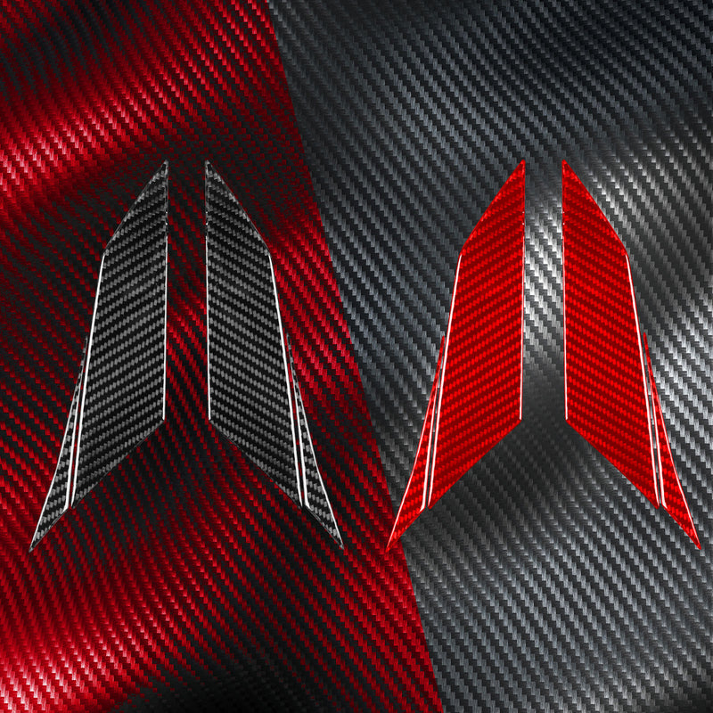 WXZOS Genuine Carbon Fiber Rear Taillight Trim for Chevrolet Corvette C8 2020-2024
