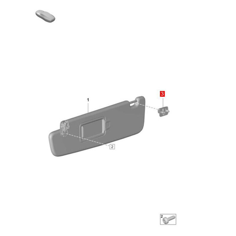 Crochet de retenue clip noir pare-soleil gris 9J1857561 pour Porsche 2020-202...