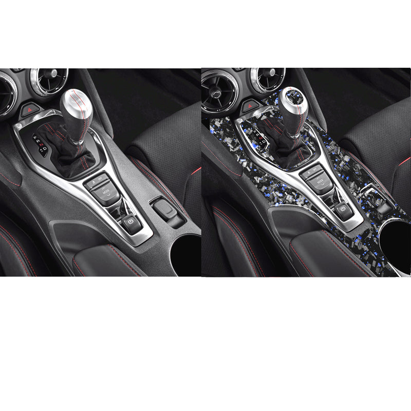 WXZOS Genuine Carbon Fiber Gear Shift Lever Panel Trim for Chevrolet Camaro 2017-2019