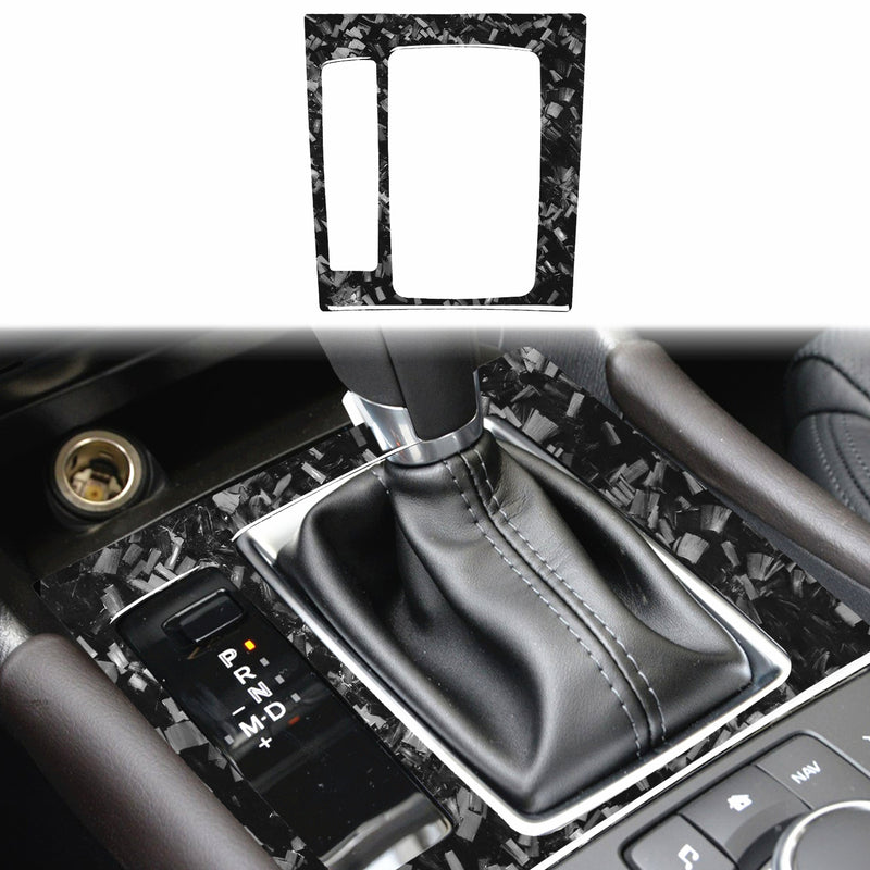 WXZOS Genuine Carbon Fiber Gear Shift Knob Lever Panel Trim for Mazda CX-4 2017-2018