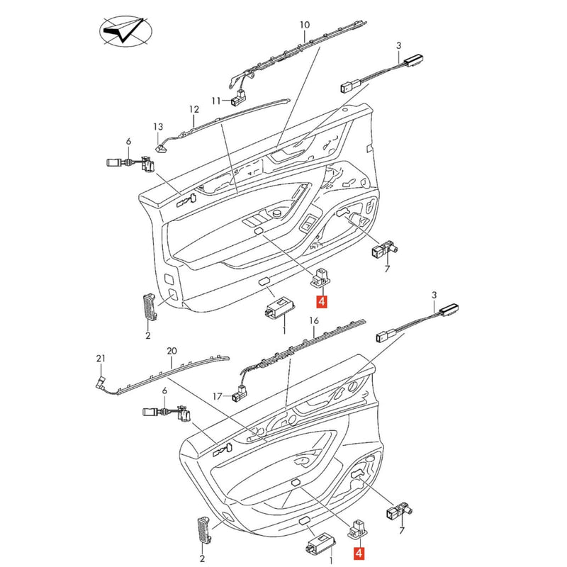 WXZOS Inner Door Storage Compartment Light for Audi A7 S7 RS7 A7 Sportback 2019-2024