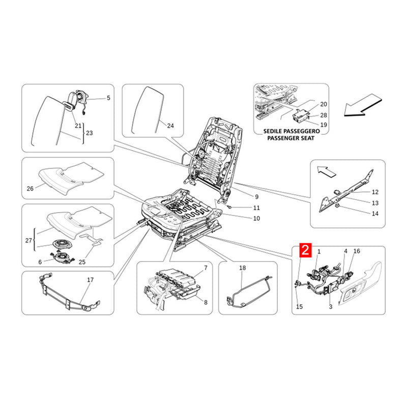 WXZOS 1PC Seat Adjustment Push Button Switch for Maserati Quattroporte(M156) 2014-2023
