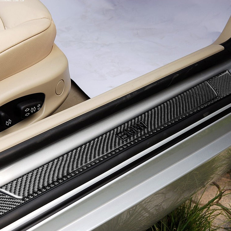 WXZOS Genuine Carbon Fiber Door Sill Plate Protector Sticker for BMW Z4 E85 2003-2008