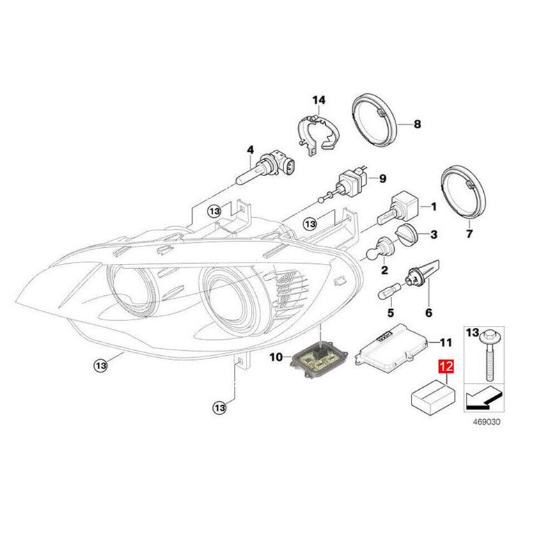 Headlamp Housing Bracket Repair Kit for BMW X6 E71 2008-2013