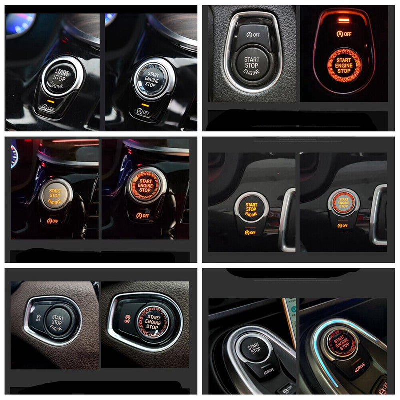 Black Engine Start Stop Switch Button Cover For BMW F G Classis