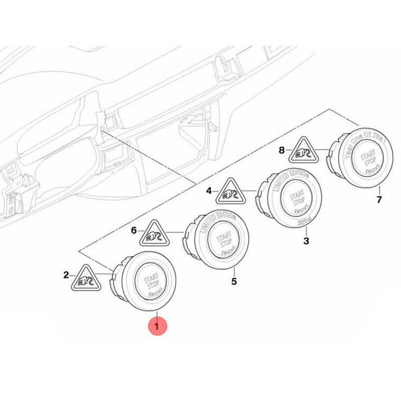 Start Stop Engine Ignition Switch Button for BMW 2008-2013 M3 2013-2015 X1
