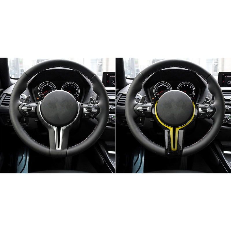 WXZOS Genuine Carbon Fiber Steering Wheel Replacement Cover for BMW F10 M5 2011-2016