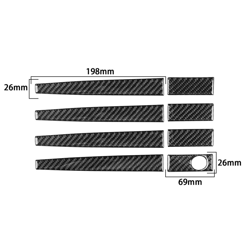 WXZOS Genuine Carbon Fiber RExterior Door Handle Trim for Dodge Durango 2011-2019