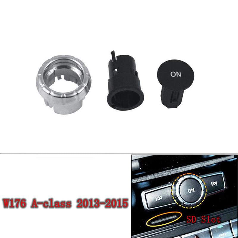 WXZOS CD Audio Control Button Knob Cover Kit for Mercedes-Benz W176 A-class 2013-2015